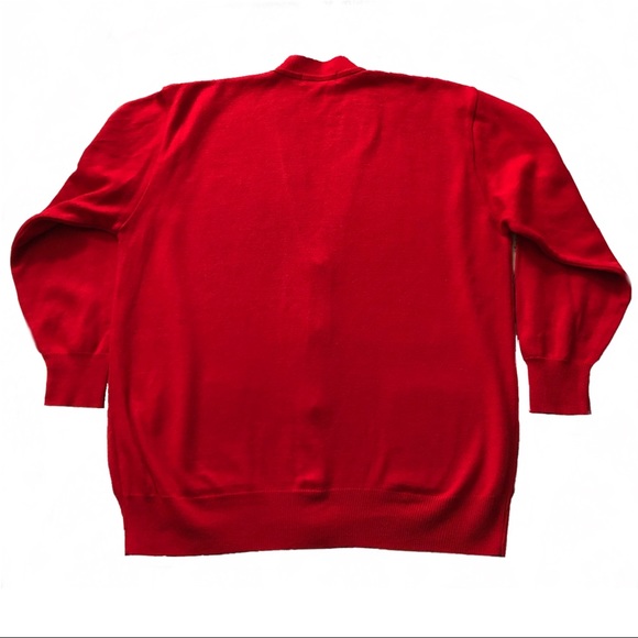 Vintage Red Cardigan Sweater with Gold Buttons - Picture 9 of 9